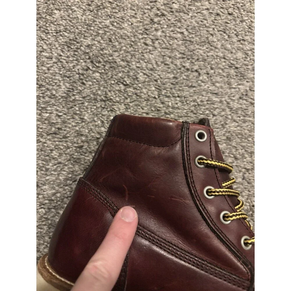 PAJAR‎ Oxblood Logger Faux Fur Waterproof Leather Boots Mens 41 US 8-8.5 NEW